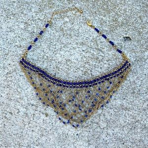 Bead and Chain Bib Collar Necklace